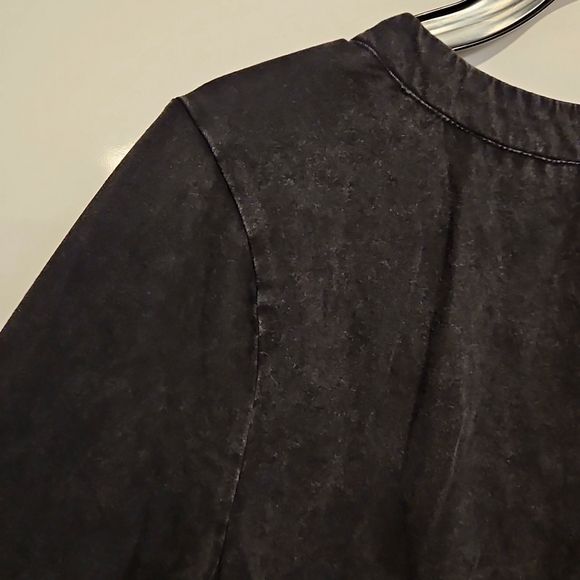 MONORENO Western style faded black fringed tunic dress grommet detail Medium - Picture 8 of 10